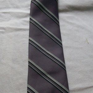 John Remington Grey/Black/White Striped Men's Tie